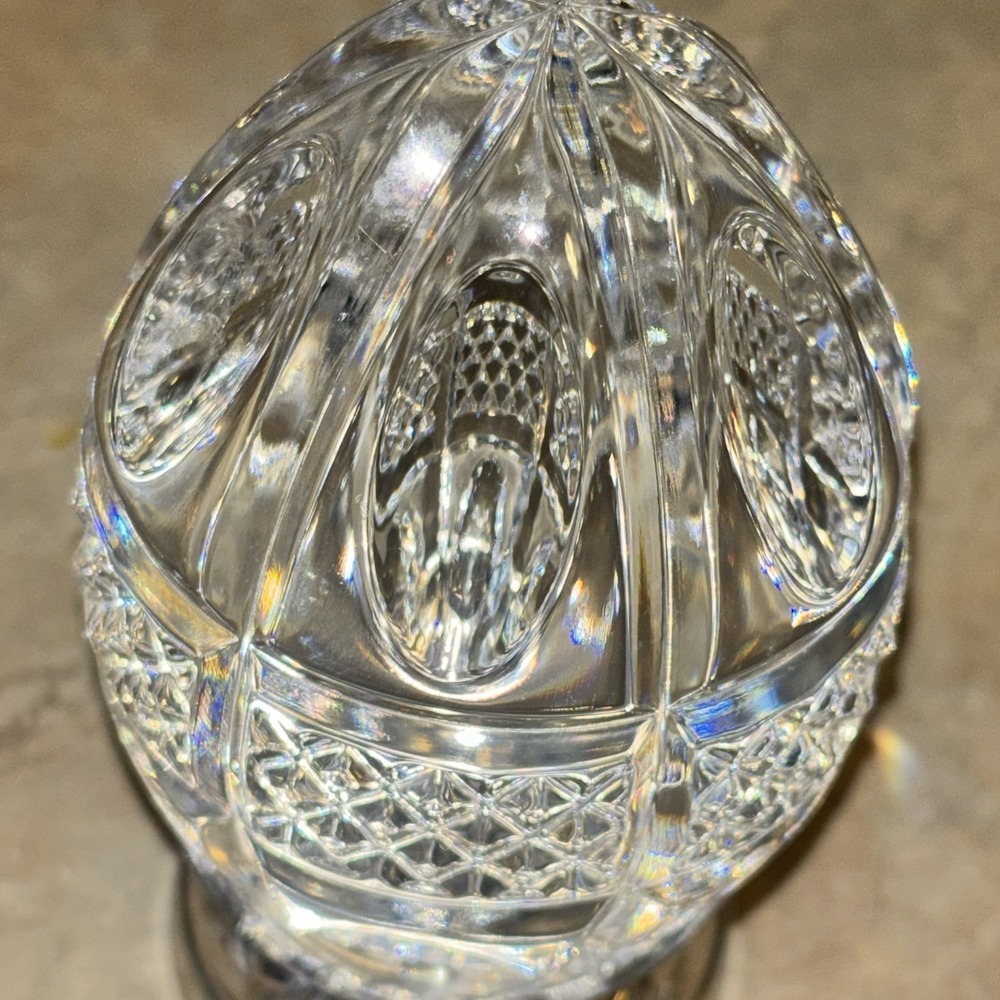 Vintage Waterford Crystal Annual Egg 1997 8th Edition On Silver Plated Stand - Picture 8 of 16